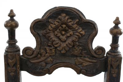 Italian Renaissance Style Painted and Carved Ladder Back Side Chairs