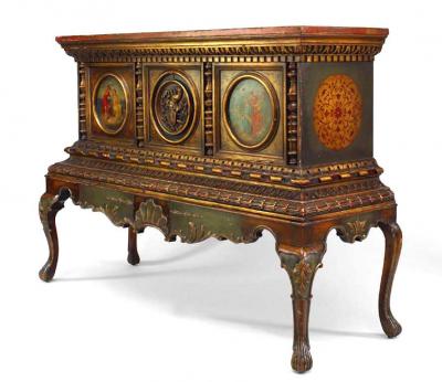 Italian Renaissance Style Polychromed Gilt Chest