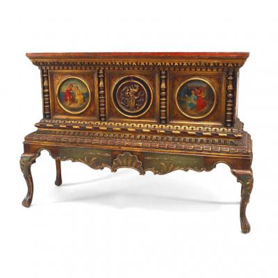 Italian Renaissance Style Polychromed Gilt Chest