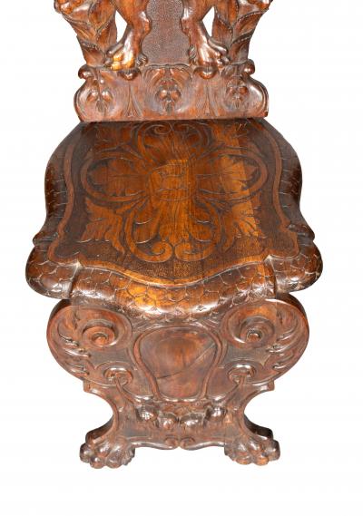 Italian Renaissance Style Walnut Sgabello Chair