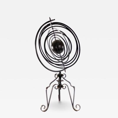 Italian Renaissance Style Wrought Iron Floor Armillary Globe