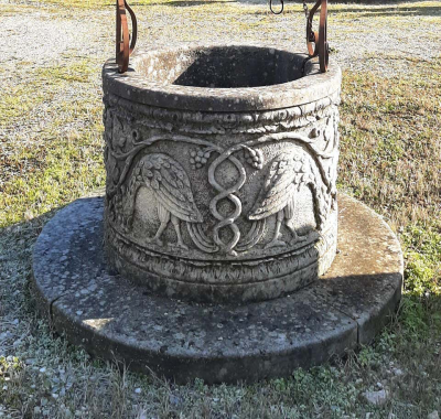 Italian Renaissance Style Wrought Iron Wishing Stone Well Head