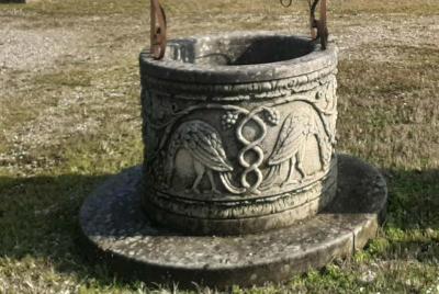 Italian Renaissance Style Wrought Iron Wishing Stone Well Head