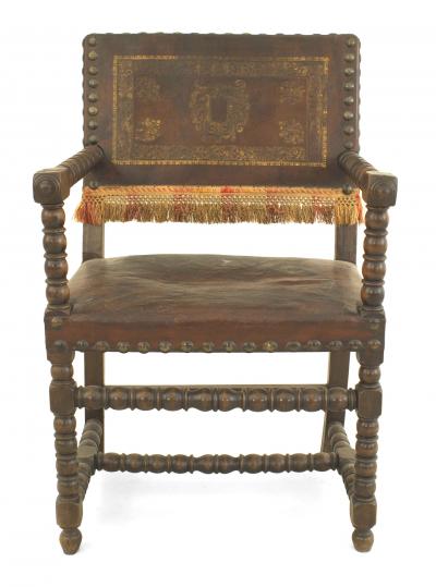 Italian Renaissance Walnut Arm Chair