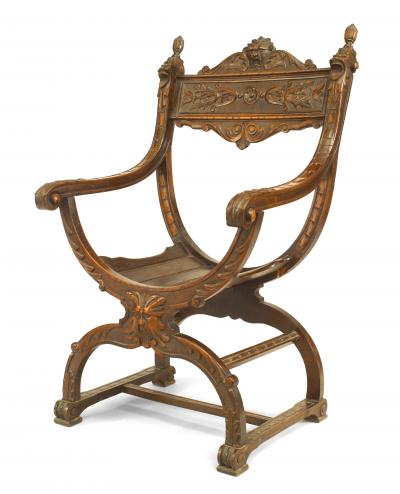 Italian Renaissance Walnut Arm Chair