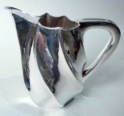 Italian Retro Deco Sterling Silver Water Pitcher