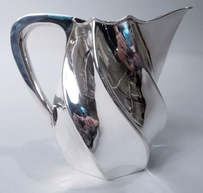 Italian Retro Deco Sterling Silver Water Pitcher