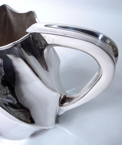 Italian Retro Deco Sterling Silver Water Pitcher