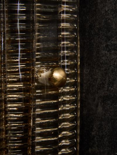 Italian Ribbed Curved Murano Glass Wall Sconce