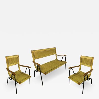 Italian Riviera Charming Rope and Metal Set of One Couch and 2 Chairs