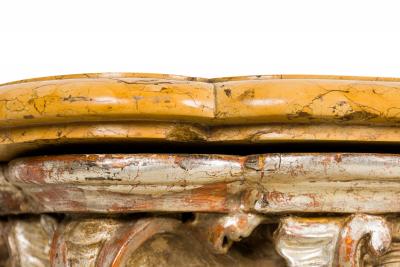 Italian Rococo 18th Century Silver Gilt and Marble Top Console