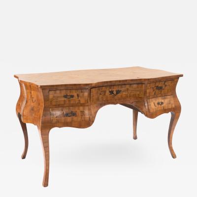 Italian Rococo Burl Walnut Writing Desk