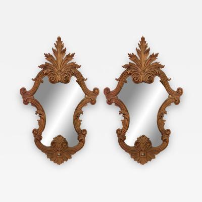 Italian Rococo Carved Fruitwood Wall Mirrors