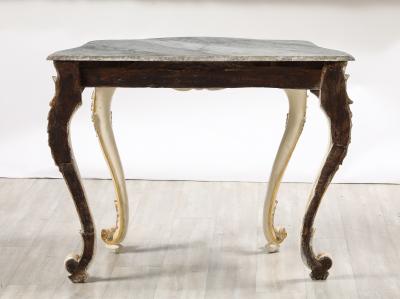 Italian Rococo Carved and Gilded Console with Marble Top circa 1750