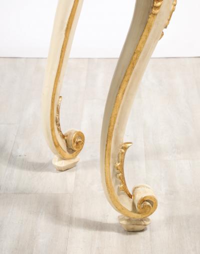 Italian Rococo Carved and Gilded Console with Marble Top circa 1750