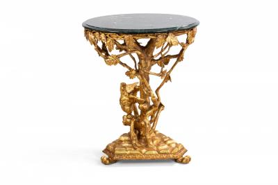 Italian Rococo Gilt Floral End Table