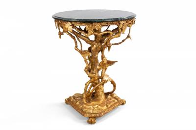 Italian Rococo Gilt Floral End Table