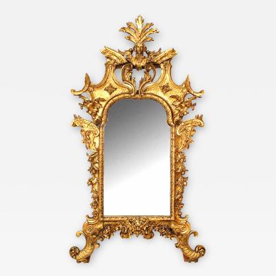 Italian Rococo Gilt Wood Wall Mirror