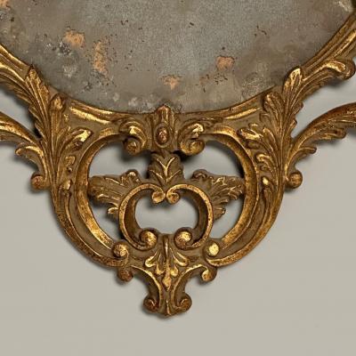 Italian Rococo Giltwood Wall or Console Mirror Distressed
