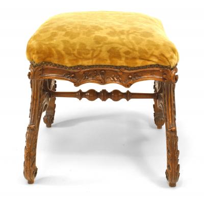 Italian Rococo Gold Velvet Bench