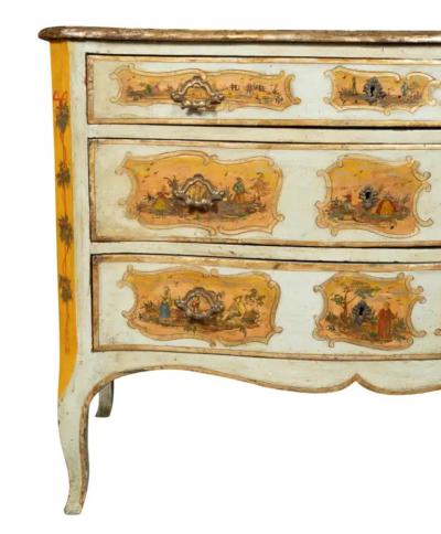 Italian Rococo Lacca Povera Painted Commode