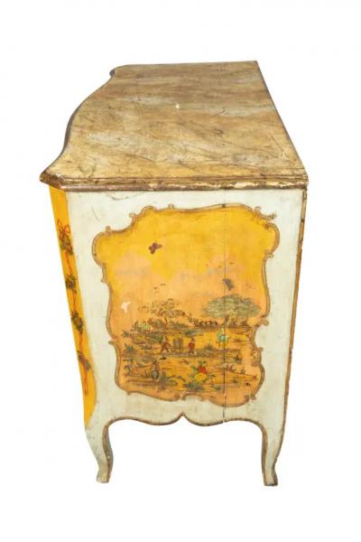 Italian Rococo Lacca Povera Painted Commode