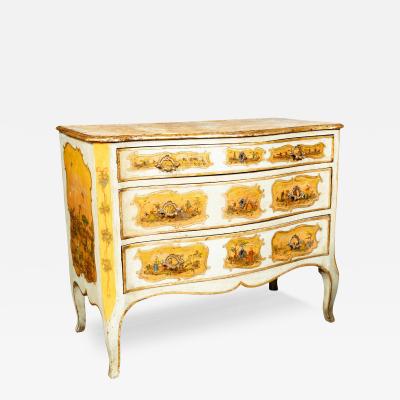 Italian Rococo Lacca Povera Painted Commode