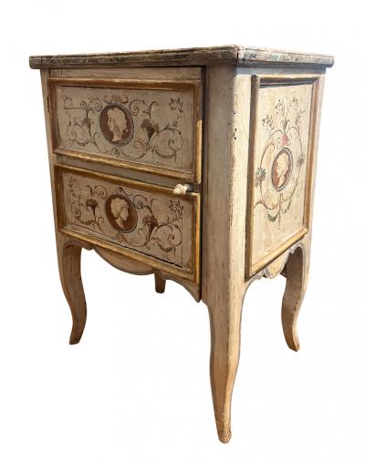 Italian Rococo Painted Comodini