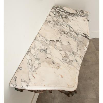 Italian Rococo Painted Marble Console