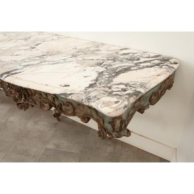 Italian Rococo Painted Marble Console