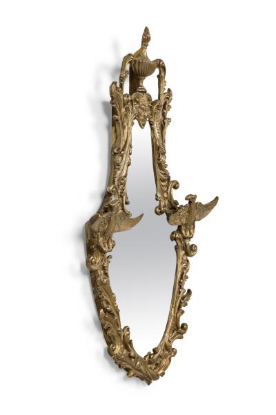Italian Rococo Silver Gilt Wall Mirror