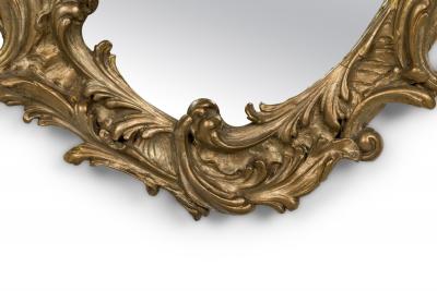 Italian Rococo Silver Gilt Wall Mirror