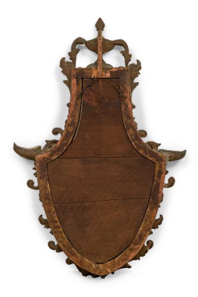 Italian Rococo Silver Gilt Wall Mirror