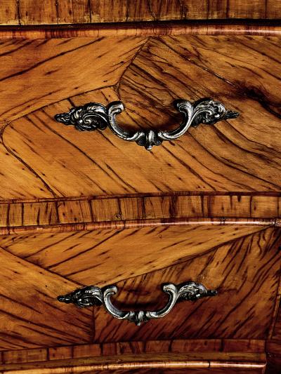 Italian Rococo Style Bomb form Olivewood Veneer 3 Drawer Chest