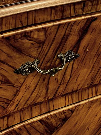 Italian Rococo Style Bomb form Olivewood Veneer 3 Drawer Chest