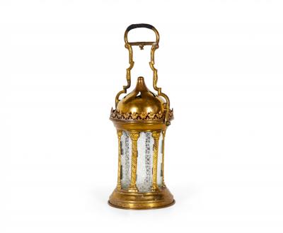 Italian Rococo Style Brass Hand Lantern