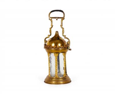 Italian Rococo Style Brass Hand Lantern