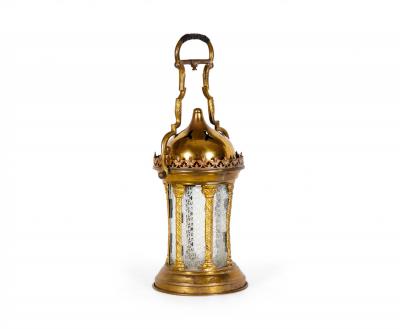 Italian Rococo Style Brass Hand Lantern
