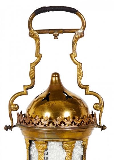 Italian Rococo Style Brass Hand Lantern