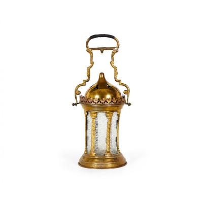 Italian Rococo Style Brass Hand Lantern
