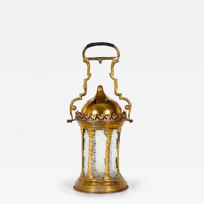 Italian Rococo Style Brass Hand Lantern
