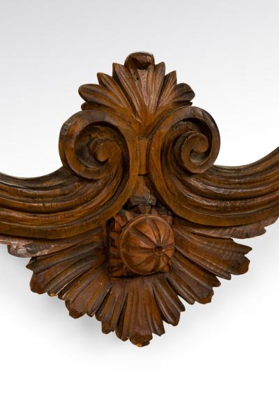 Italian Rococo Style Carved Cartouche Form Fruitwood Wall Mirrors