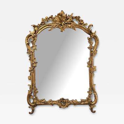 Italian Rococo Style Carved Giltwood Mirror with Floral and Foliate Vine
