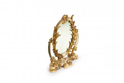 Italian Rococo Style Gilt Carved Dressing Table Vanity Mirror