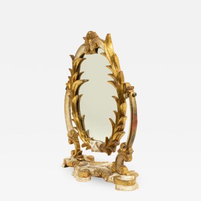 Italian Rococo Style Gilt Carved Dressing Table Vanity Mirror