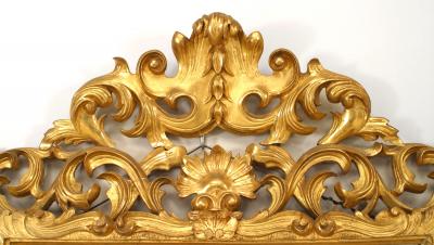 Italian Rococo Style Gilt Wood Filigree Wall Mirror