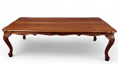 Italian Rococo Style Hand carved European Walnut Fruitwood Farm library Table