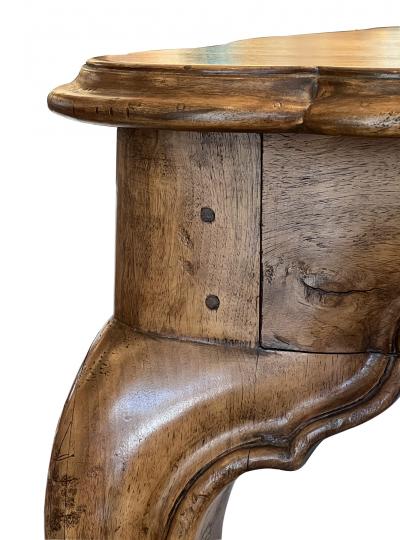 Italian Rococo Style Hand carved European Walnut Fruitwood Farm library Table