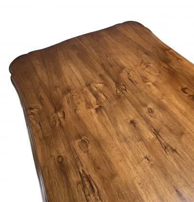 Italian Rococo Style Hand carved European Walnut Fruitwood Farm library Table