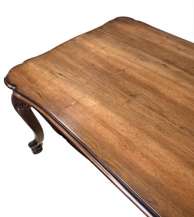 Italian Rococo Style Hand carved European Walnut Fruitwood Farm library Table